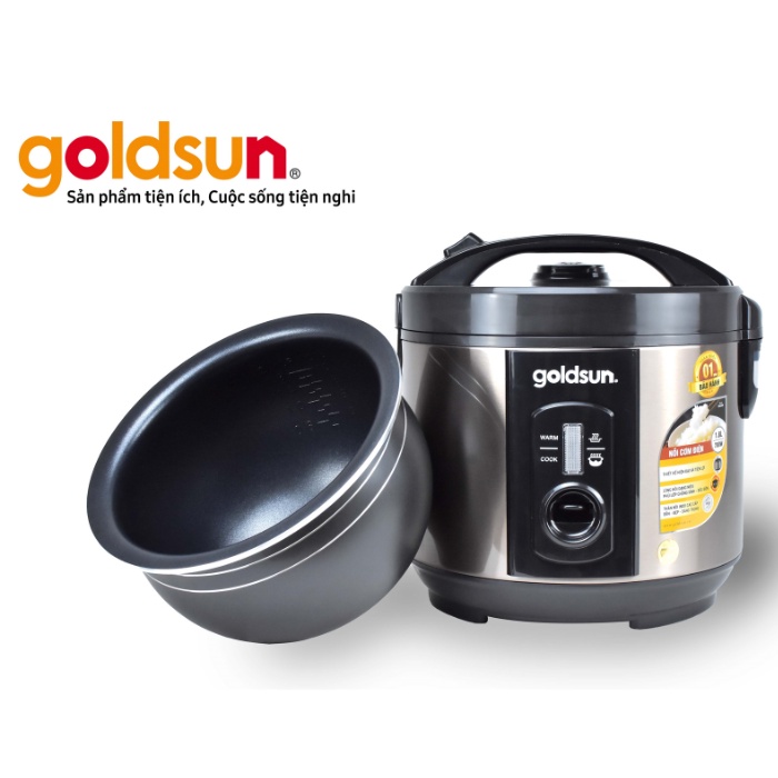 Nồi Cơm Điện lòng niêu Goldsun 1.8L - Goldsun công suất 700W và Goldsun GRC5043 900W - lòng nồi dày 2.5mm