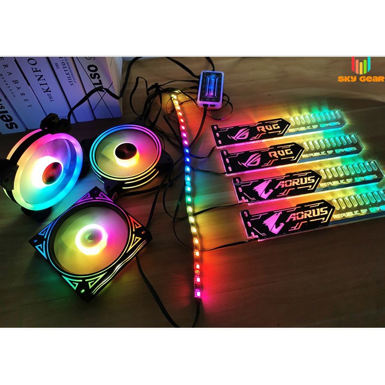 Giá Đỡ VGA Coolmoon Led RGB,  Đồng Bộ Hub Coolmoon