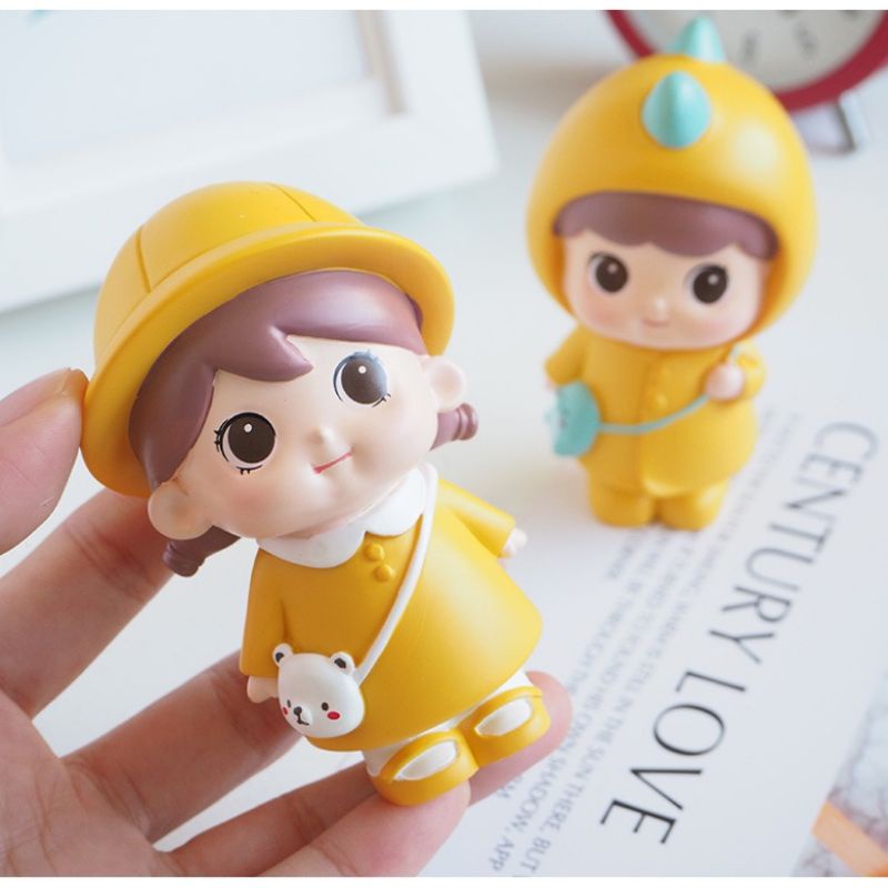 ĐÔI EM BÉ KUTE ÁO VÀNG  TRANG TRÍ BÁNH KEM