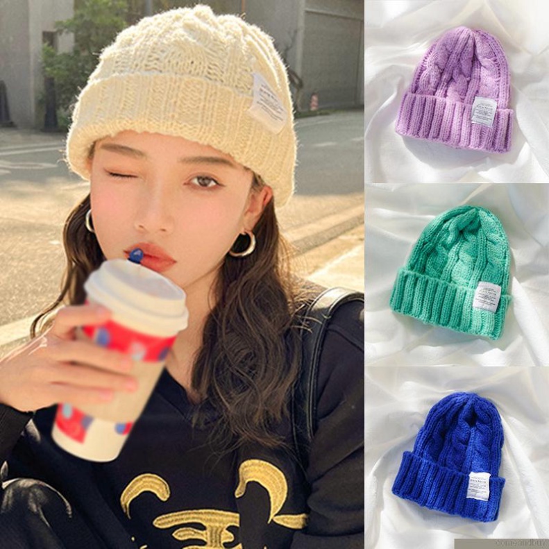 Mũ len ulzzang basicFREESHIPMũ Len Dệt Kim Màu Trơn Giữ Ấm Mùa Thu Đông Thời Trang Cho Cặp Đôi