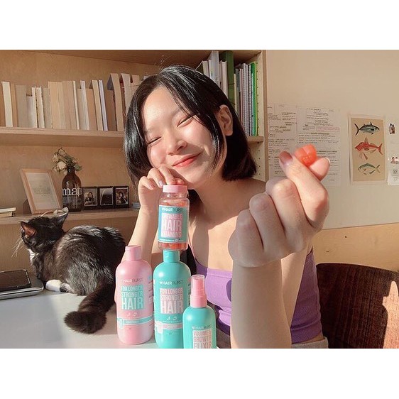 Combo Set Gội Xả + Kẹo Dẻo Chewable HAIRBURST Kích Thích Mọc Tóc, Chắc Khỏe 350ml/Chai - Khongcoson