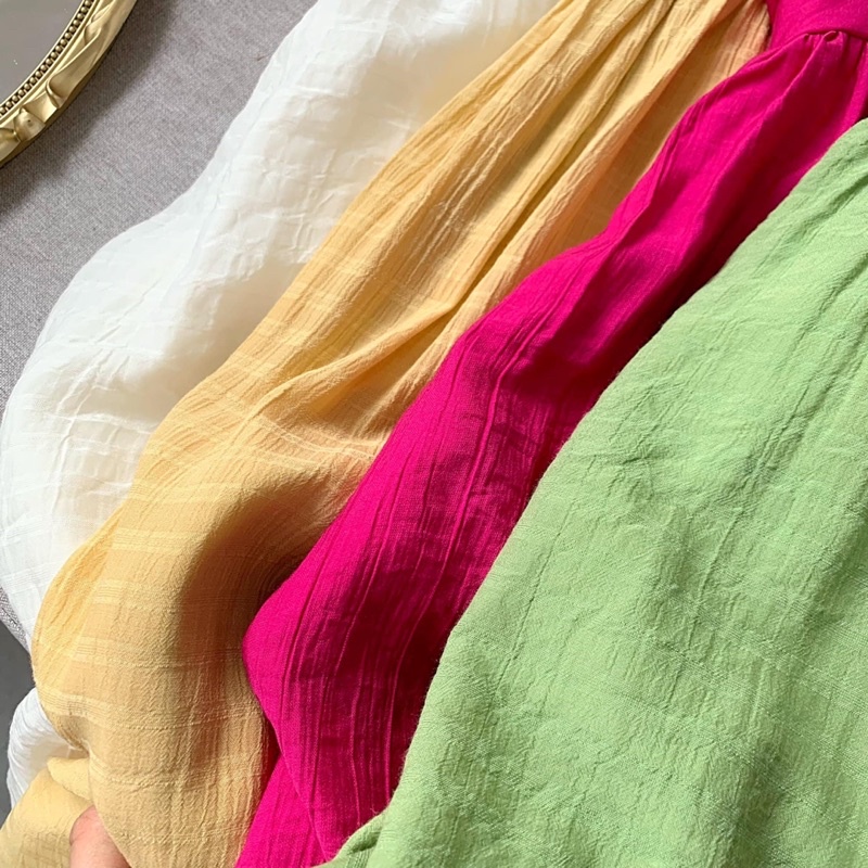 Váy đũi cổ vuông tay bồng có 4 màu siêu xinh