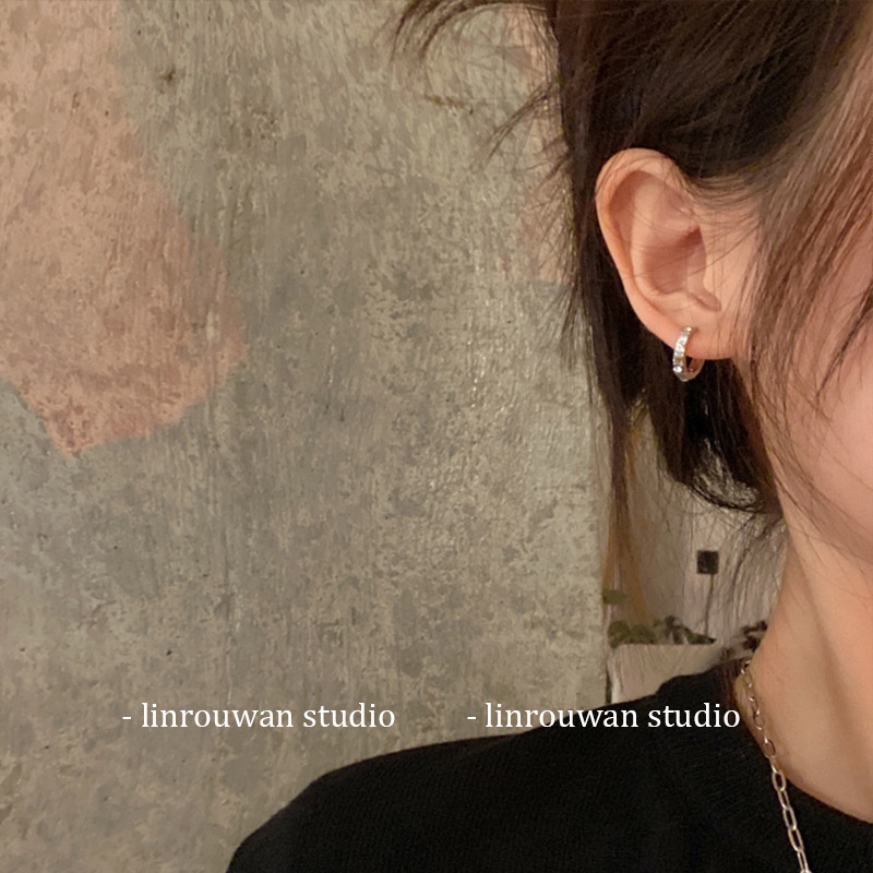 【kifli】Khuyên Tai Vòng Đính Đá Zircon Cao Cấp Thiết Kế Niche Cá Tính Dành Cho Nữ