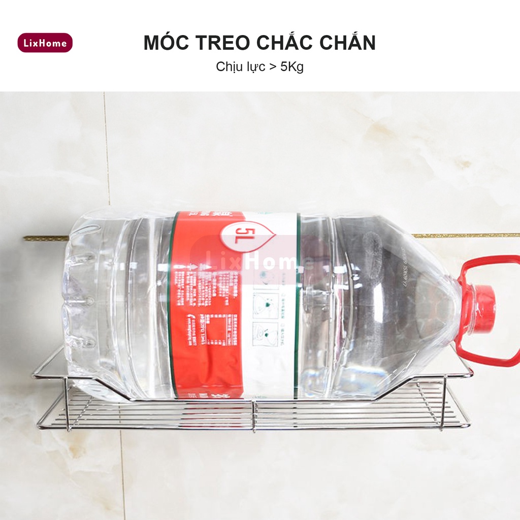Kệ nhà tắm dán tường Inox 304 cao cấp sáng bóng 35x15x12cm, giá đựng đồ nhà tắm, dầu gội, sữa tắm - LKC2 - LIXHOME