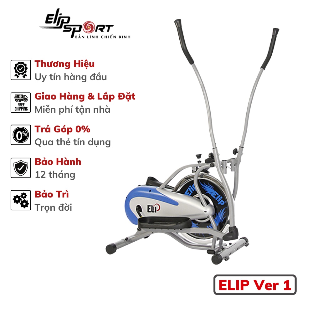 Xe Đạp Tập Thể Dục Toàn Thân ELIP Ver 1 - Thiết Kế Cứng Cáp, Dễ Dàng Điều Chỉnh Cho Người Mới, Đồng Hồ Hiển Thị Chi Tiết