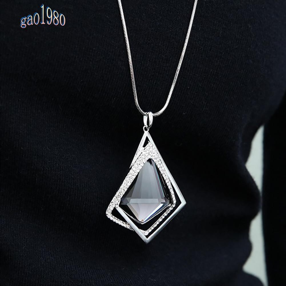 Vòng cổ Dáng Dài Đính Đá Pha Lê Thời Trang Cho Nữ