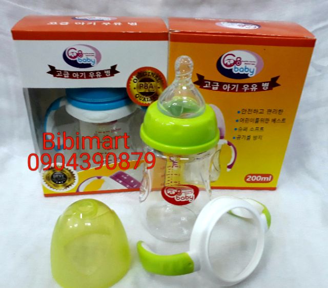 Bình sữa cổ rộng GB Baby có tay cầm 200ml/280ml