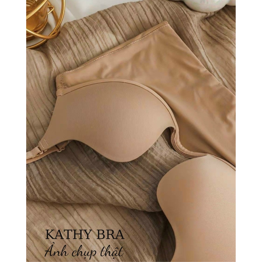 A65 Áo Ngực Nữ KATHY BRA Chuyên Dụng Mặc Váy Hở Lưng Chất Su Mát Có Gọng Mút Vừa