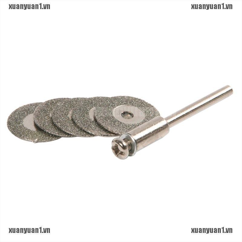 [XUANYUAN1] Hot 5 Lưỡi Cắt Kim Cương Dập Nổi 22mm + 1 Trục Khoan