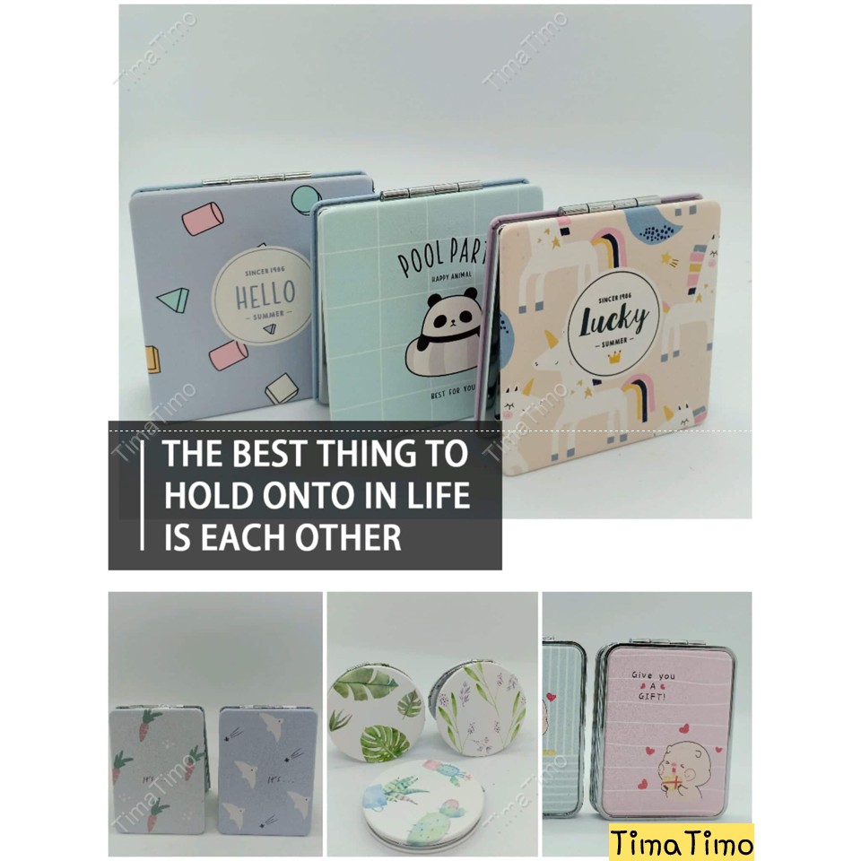 Gương Bỏ Túi Mini 2 Mặt Siêu Cute Loại Đẹp Mẫu Ngẫu Nhiên Cao 6 Đến 8 cm-TimaTimo