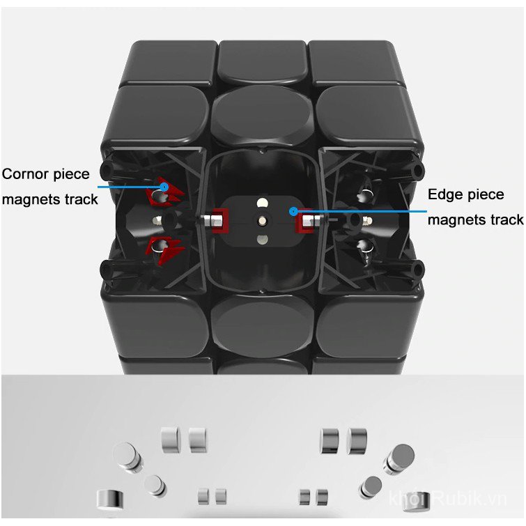 Rubik 3x3 Nam Châm QiYi Thunderclap V3 M Rubik 3 Tầng - Rubik Qiyi Stickerless