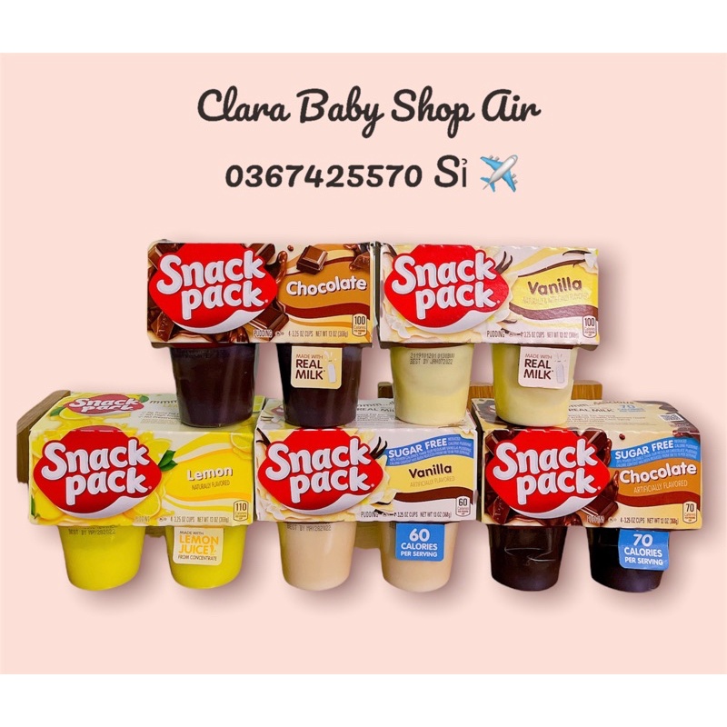 ( Air ✈️ date 2022) Váng sữa Snack pack cho bé 6m của Mỹ (4x92g)