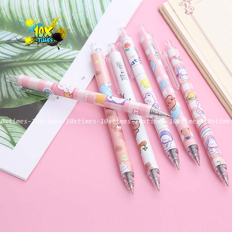 Bút gel bấm dễ thương gấu hồng xinh xắn ngòi 0,5 mm mực đen dùng dể viết bài, trang trí, quà tặng sinh nhật bạn gái