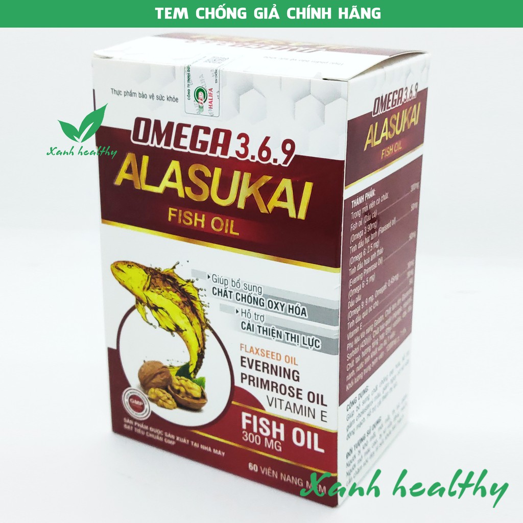 OMEGA 369 ALASUKAI FISH OIL - dầu cá, dầu hạt lanh, dầu hoa anh thảo - giúp giảm khô mỏi mắt, khỏe tim
