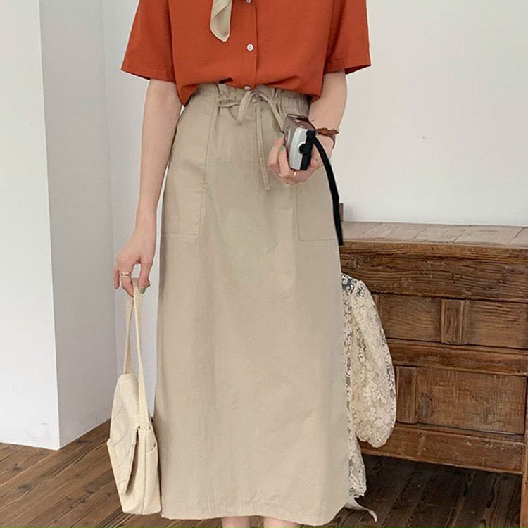 Chân Váy Midi Dài Đi Chơi Công Sở Đi Học Lưng Cao Sang Chảnh