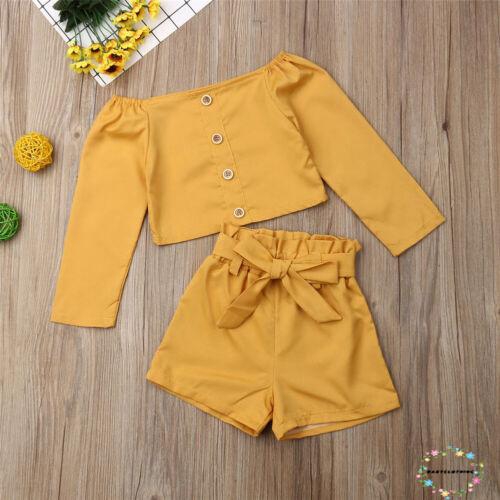 Set áo tay dài + quần short kiểu dáng dễ thương xinh xắn cho bé gái