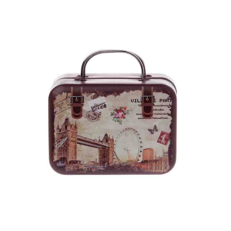 Hộp Đựng Kẹo Cưới Mini Bằng Kim Loại Hình Vali Độc Đáo