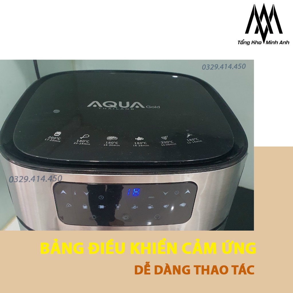 Nồi chiên không dầu AQUA - Nồi chiên Aqua Gold 9.5L  - Công nghệ Rapid Air  - Hàng chính hãng