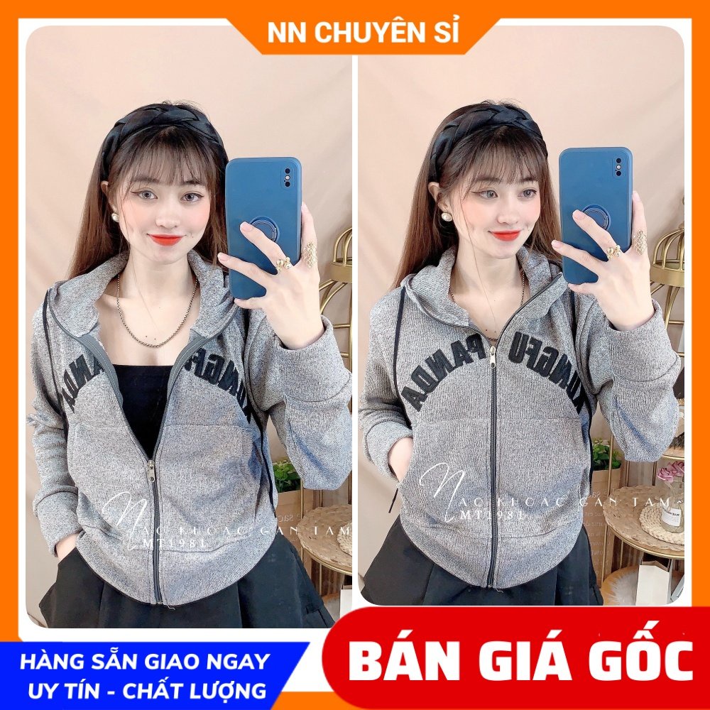 Áo khoác gân tăm cho nữ chất vải mềm co giãn lên phom ôm dáng thêu chữ dễ thương MT1981