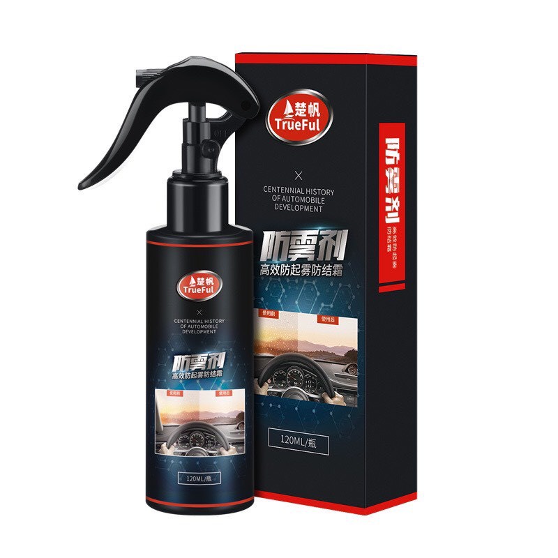 Nano Xịt Kính Chống Sương Mù, Chống Mờ Hơi Nước Trên Kính Xe Ô Tô - Chai 120ML - Chính Hãng Thương Hiệu TrueFul