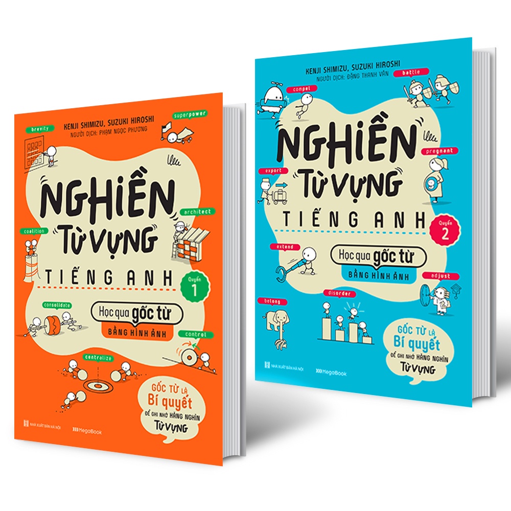Sách - Combo Nghiền từ vựng tiếng Anh Học qua gốc từ bằng hình ảnh Quyển 1 và 2 MEGAENG9259