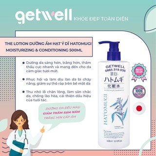 Lotion Dưỡng Ẩm Hạt Ý Dĩ Hatomugi Kumano 500ml