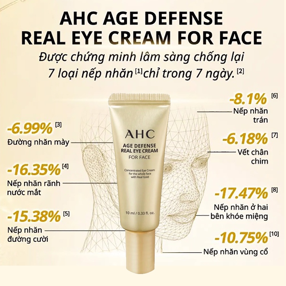 [Qùa Tặng] Kem Dưỡng Mắt AHC Age Defense Real Eye Cream For Face 10ml