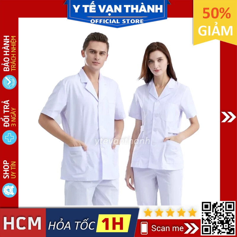 ✅ Áo Y Tá, Dược Sĩ, Điều Dưỡng Trắng | Sỉ Lẻ Áo Blouse Trắng, Đồng Phục Bệnh Viện -VT0175