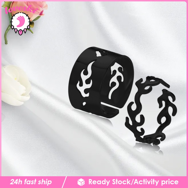 Set 2 Nhẫn Đeo Tay Thiết Kế Đơn Giản Phong Cách Vintage Cho Nữ