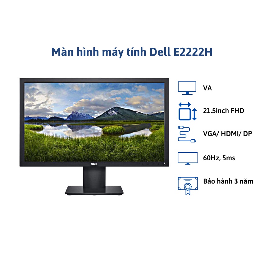 Màn hình máy tính Dell E2222H/21.5inch FHD LED / 60Hz / Va / 3Yrs