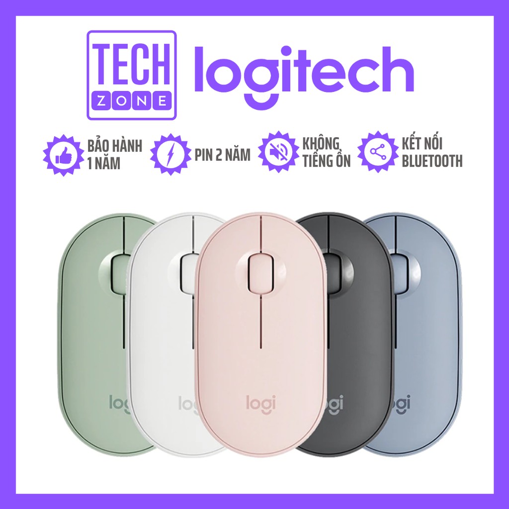 Chuột Không Dây Pepple Logitech M350 Silent Chống Ồn Bluetooth Cho Máy tính - Điện Thoại - Máy Tính Bảng