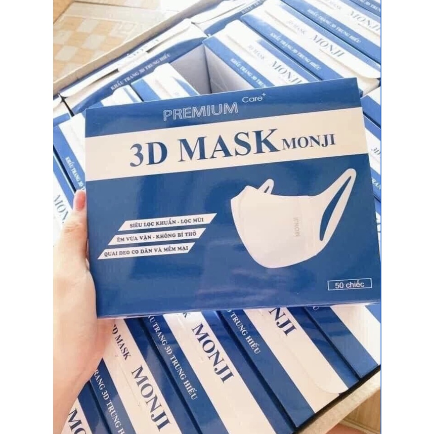 Hộp 50 chiếc Khẩu trang 3D mask Monji kháng khuẩn