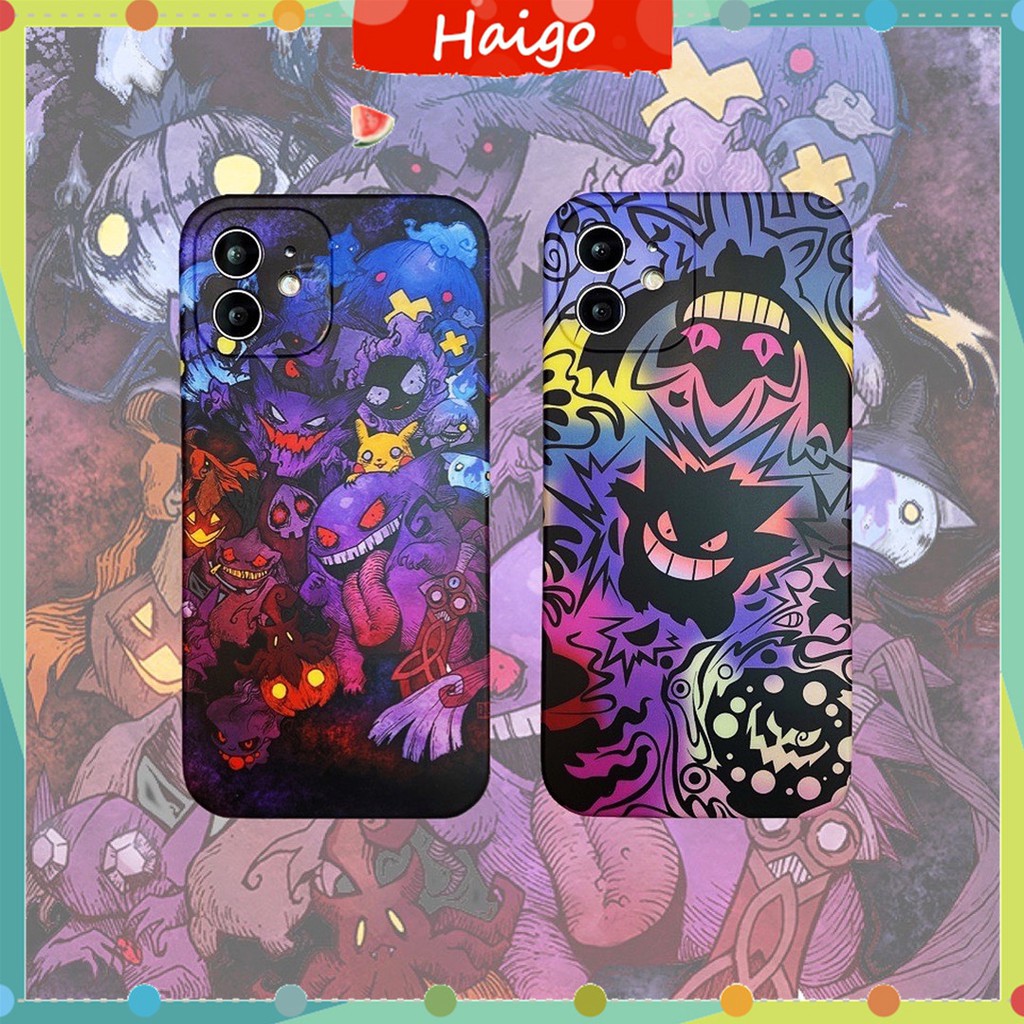 Ốp điện thoại dẻo họa tiết Pokemon Gengar cho iPhone13 12 mini 11 PRO MAX 6/6s 7/8plus SE2 X/XS XR XSMAX #3763