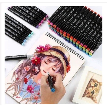 Bút màu Marker Touch họa cụ tô màu dạ vẽ tranh anime Túi Vải Bộ 24/36/48 màu