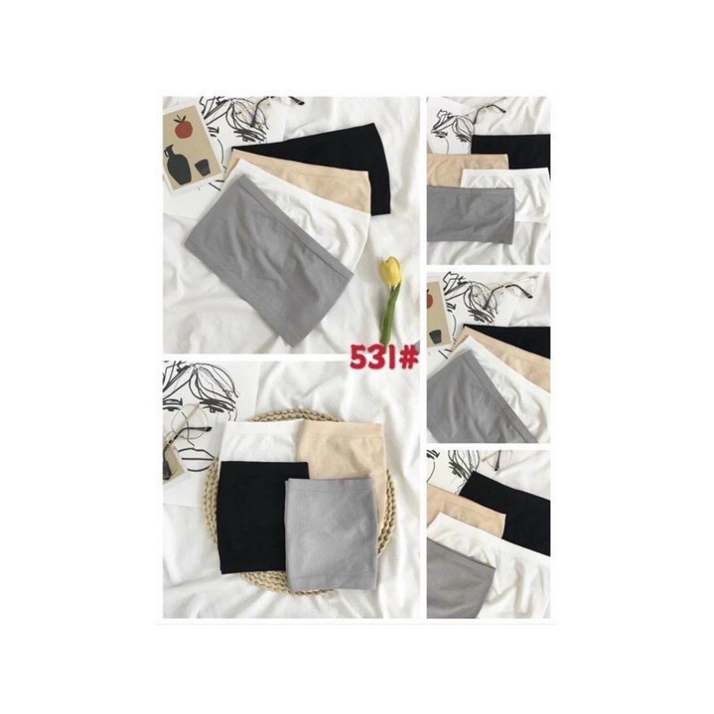 Áo bra ống không dây cotton trơn chất liệu thun co giãn tốt - bra23