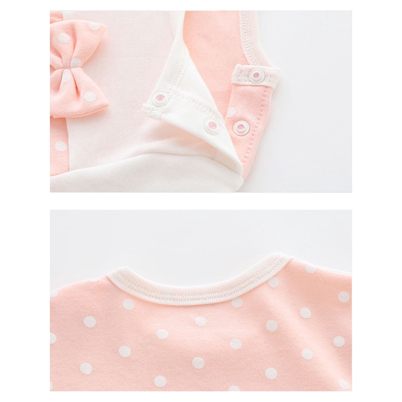 Bộ Áo Liền Quần Bằng Cotton Tay Ngắn Thời Trang Mùa Hè Cho Bé Gái Sơ Sinh 2172
