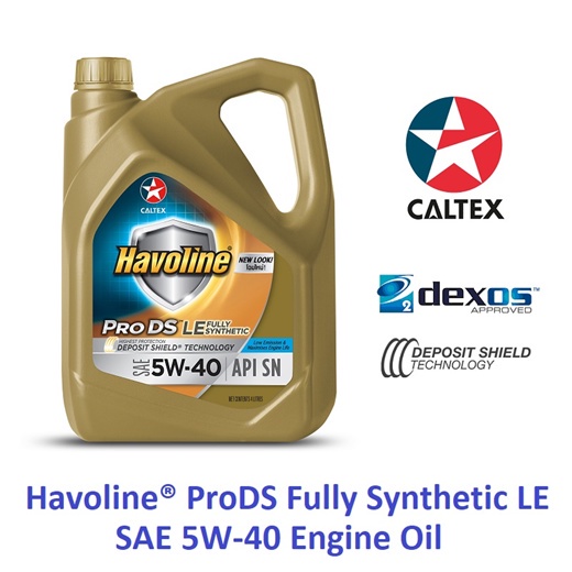 Nhớt Ô Tô Tổng Hợp Toàn Phần CALTEX HAVOLINE ProDS LE 5W40 FULLY SYNTHETIC 4L Nhập Khẩu THAILAND