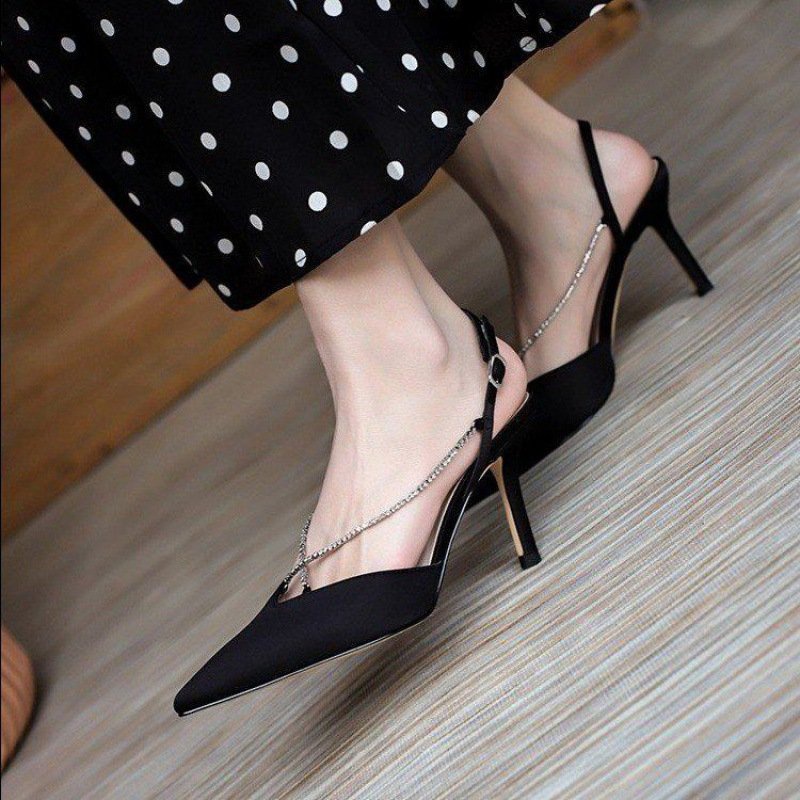 Sandanl cao gót bít mũi dây đá 8 phân CHỊ ĐẸP STORE mã Q172