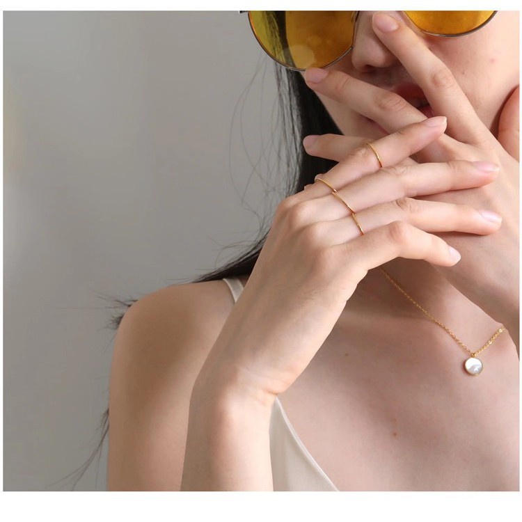 Dây Chuyền Mạ Vàng Hồng 18K Mặt Tròn Đơn Giản Sang Trọng