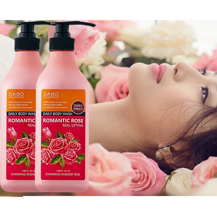 Sữa Tắm Hoa Hồng DABO ROMANTIC ROSE Hàn Quốc 750ml/Chai- Hàng chính hãng