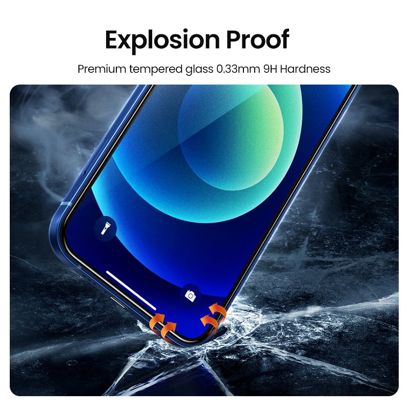 Kính cường lực UGREEN 9D bảo vệ toàn màn hình cho Iphone 12 Pro 6.1inch
