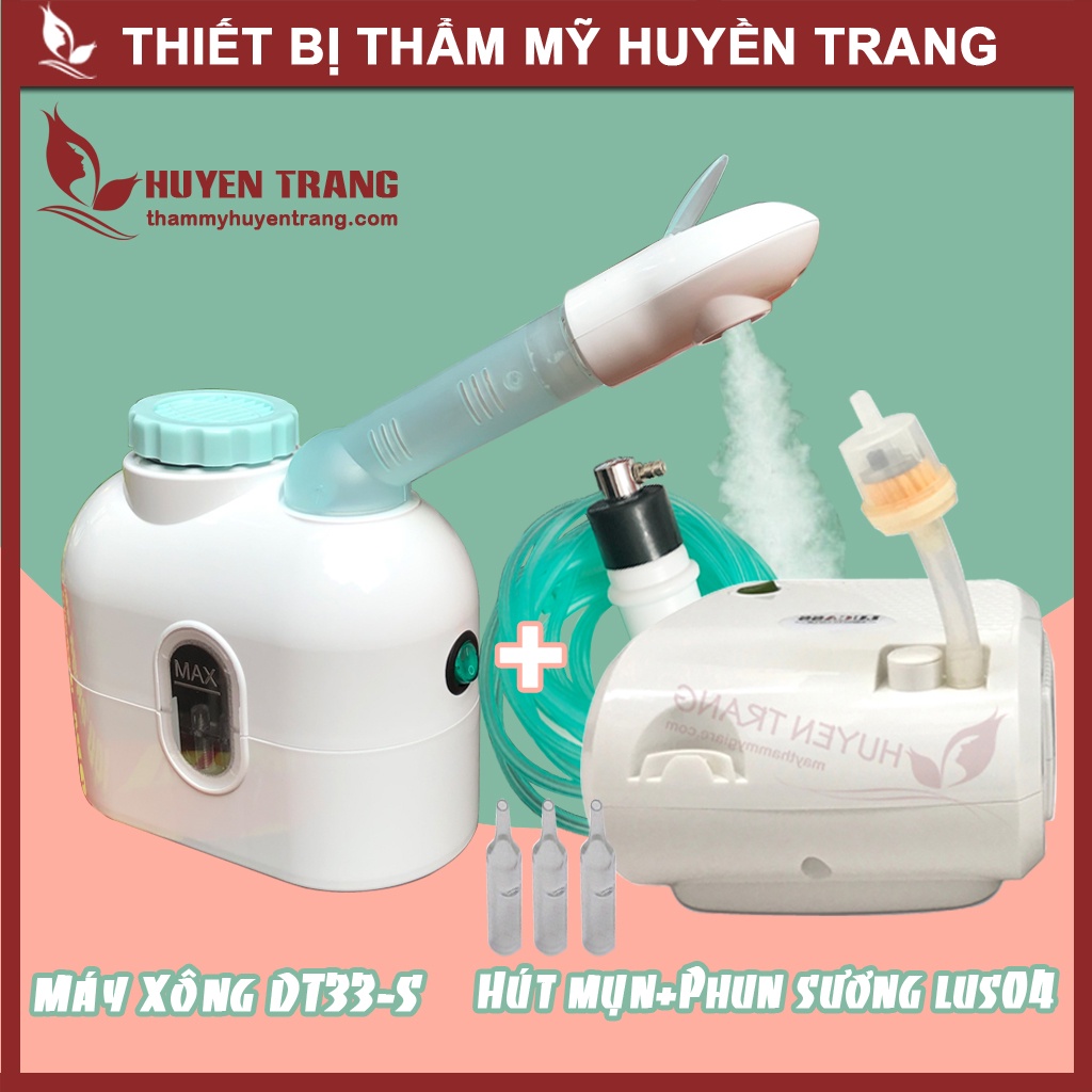 Combo Máy Xông Hơi Mini DT88 (DT33-S) Và Máy Hút Mụn + Phun Sương LUS04 - Thẩm Mỹ Huyền Trang