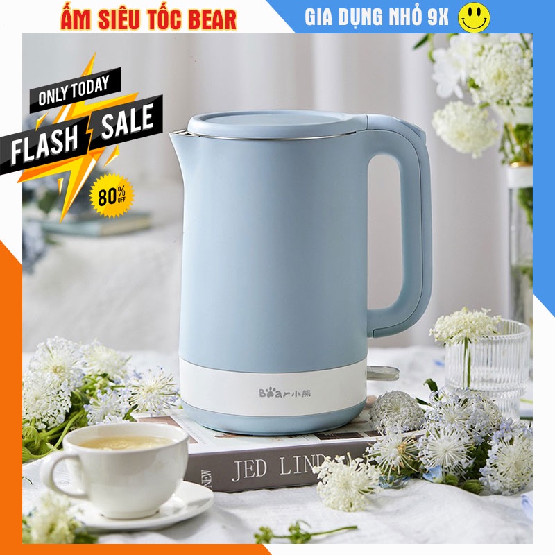 [Mã 154ELSALE2 giảm 7% đơn 300K] Ấm siêu tốc, ấm đun nước chính hãng Bear - ZDH-Q15J1, dung tích 1.5L - BH 6 tháng