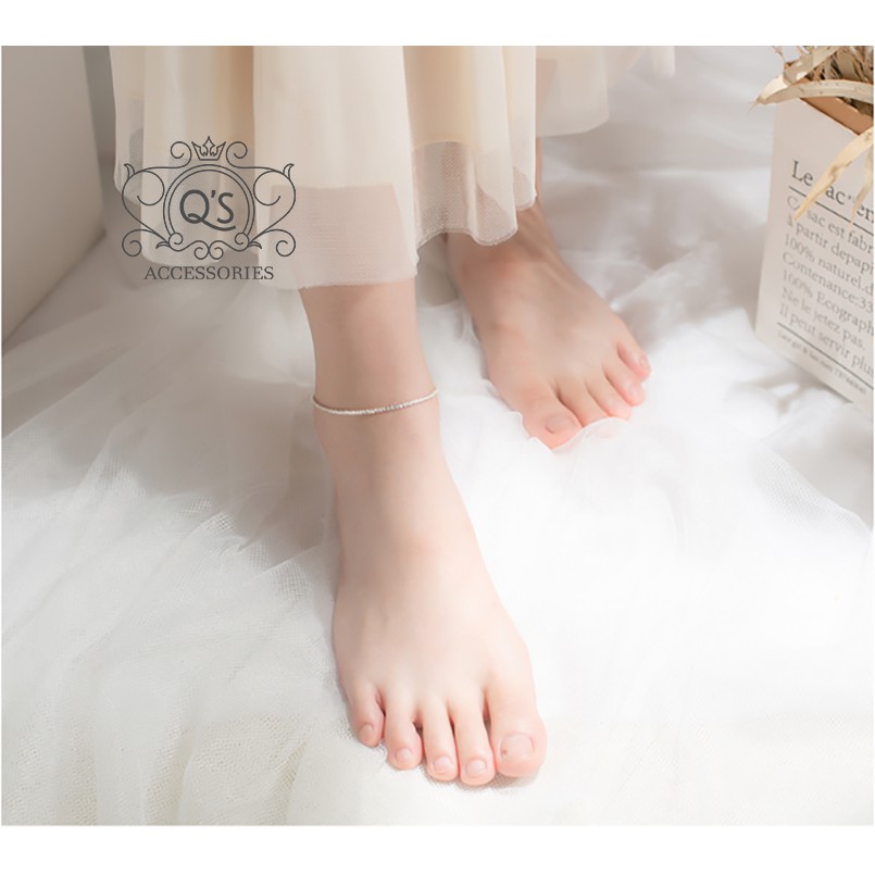Lắc chân bạc xù vòng chân sequin kim tuyến S925 TWIST Silver Anklet QA SILVER - CÓ GIÁM ĐỊNH BẠC 925 | BigBuy360 - bigbuy360.vn