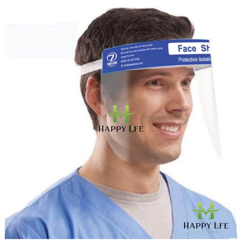 Kính chắn giọt bắn, tấm chắn, miếng chắn giọt bắn Face Shield trong suốt nhựa PVC - Happy Life 4U