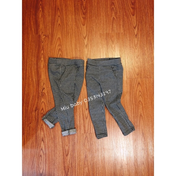 Quần legging PriMk kẻ caro bé gái du xin