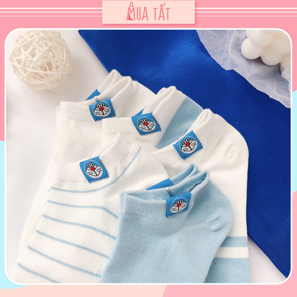 Vớ ngắn/ tất ngắn đính tag Mua Tất nhân vật Doraemon (muatatshop)