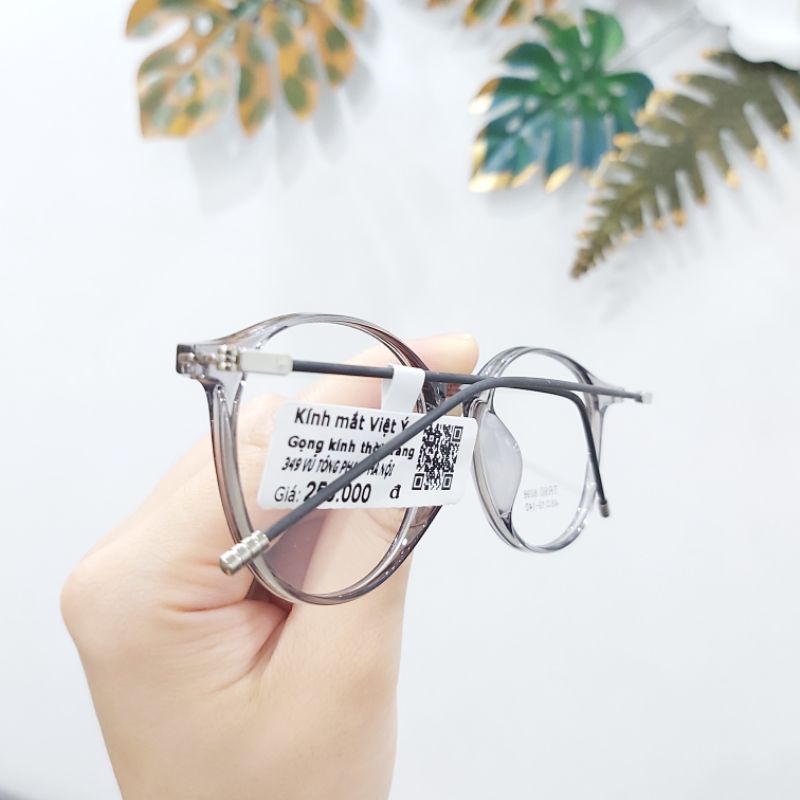Gọng kính tròn 8096 càng kính kim loại bọc nhựa