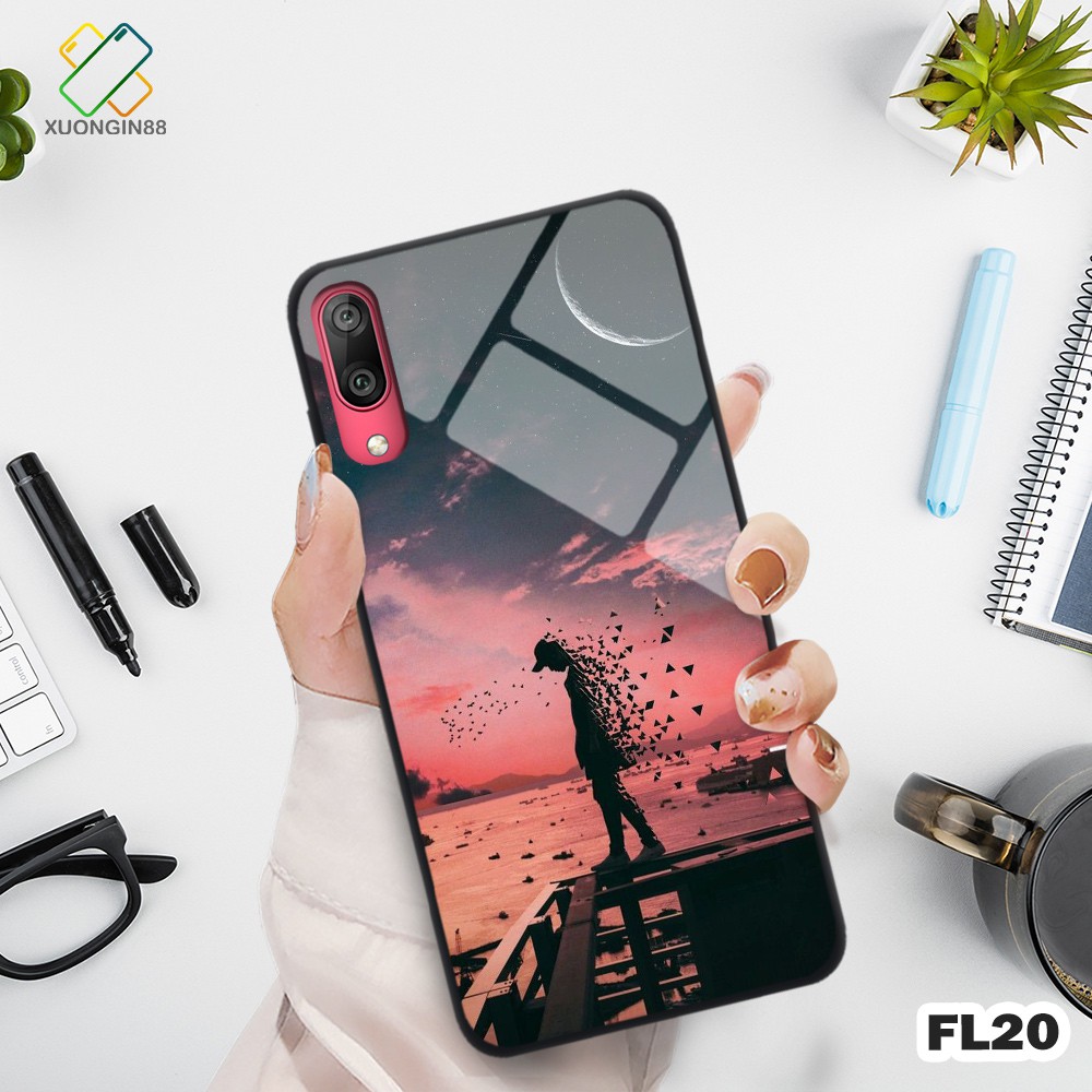 Ốp lưng Huawei Y7 Pro 2019 in 3D kính cường lực chủ đề tình yêu