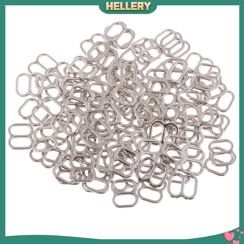 Set 100 Móc Kim Loại Bạc Kích Thước 6mm Có Thể Điều Chỉnh 8 Móc Cài Áo Ngực